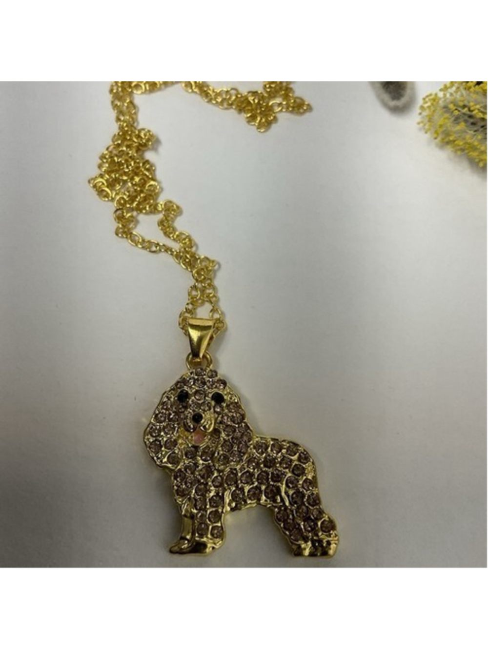 NWT Long Gold Necklace Cocker Spaniel Charm Pet Puppy Jewelry Accessories 19"